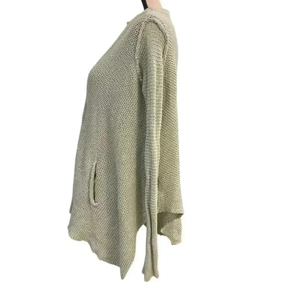 Free People drapey oversized cardigan seafoam green open knit XS - Picture 5 of 12